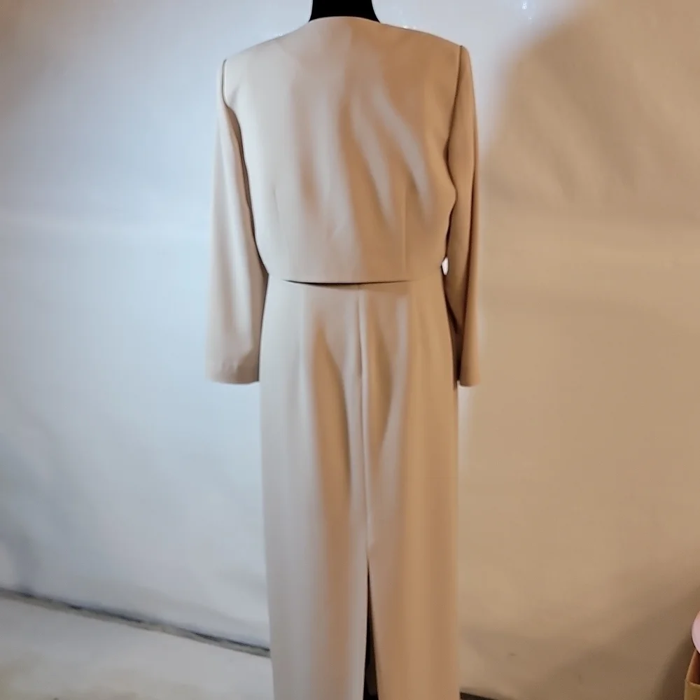 𝅺ADRIANNA Papell elegant maxi dress with cropped overlay sequin jacket - Picture 2 of 16